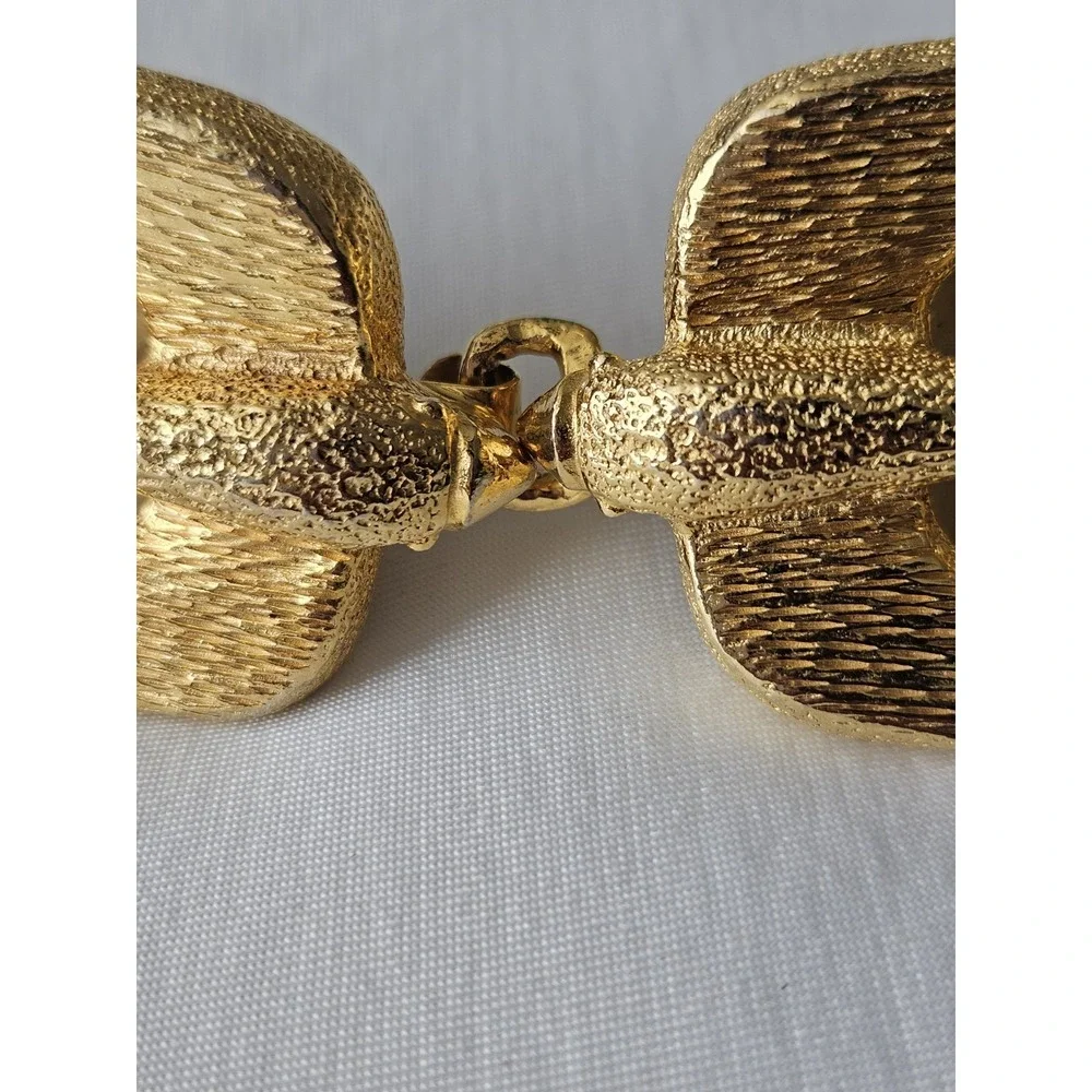 Vtg 1973 Mimi Di N Ivory Cream Leather Gold Buckle Love Birds Sparrows Belt - Picture 3 of 12